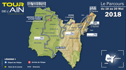 2018 Tour de l'Ain map